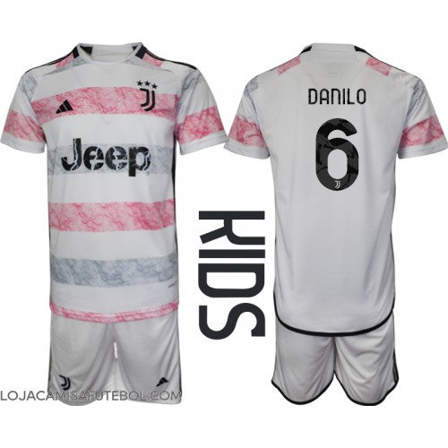 Camisa de Futebol Juventus Danilo Luiz #6 Equipamento Secundário Infantil 2023-24 Manga Curta (+ Calças curtas)
